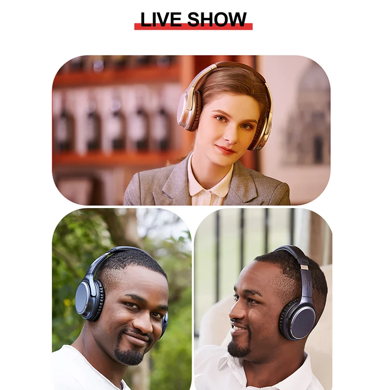 

HIFI Bluetooth Wireless Headphone Foldable Stereo High Quality Sound Bluetooth Sport Headset Support TF Card FM Radio AUX Mode