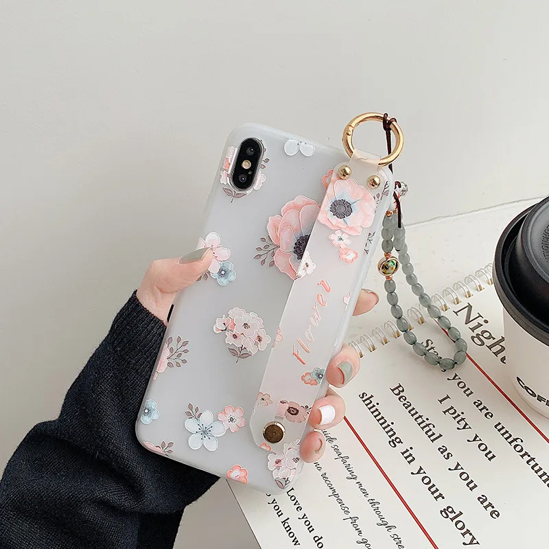 

Lovely Flower Case with Strap for IPhone 11 12 Pro Max 12 Mini Cases IPhone XR XS X 7 8 6 Plus