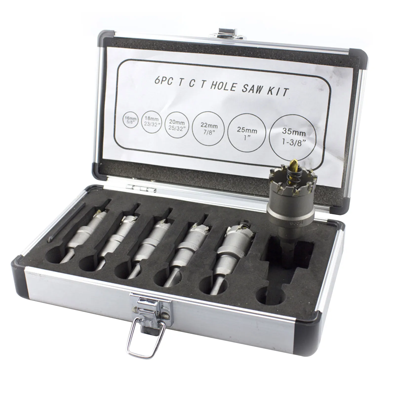 

6pcs，10pcs/set 16-65mm TCT Hole Saw Drill Bits Set Carbide Tipped Metal Core Drill Bit Hole Saw Cutter With Box