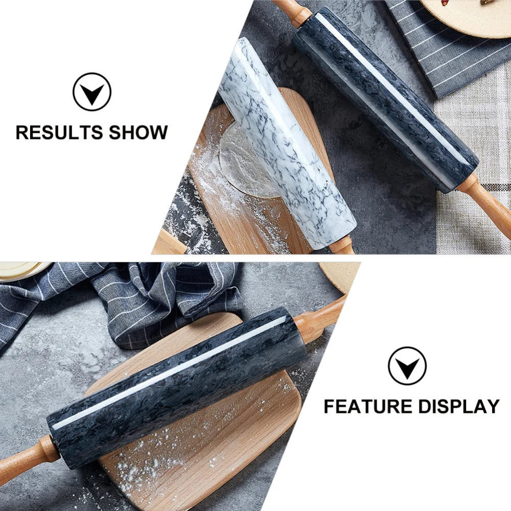 

Wooden Handle Rolling Pin Practical Dough Roller Marble Rolling Stick for Home