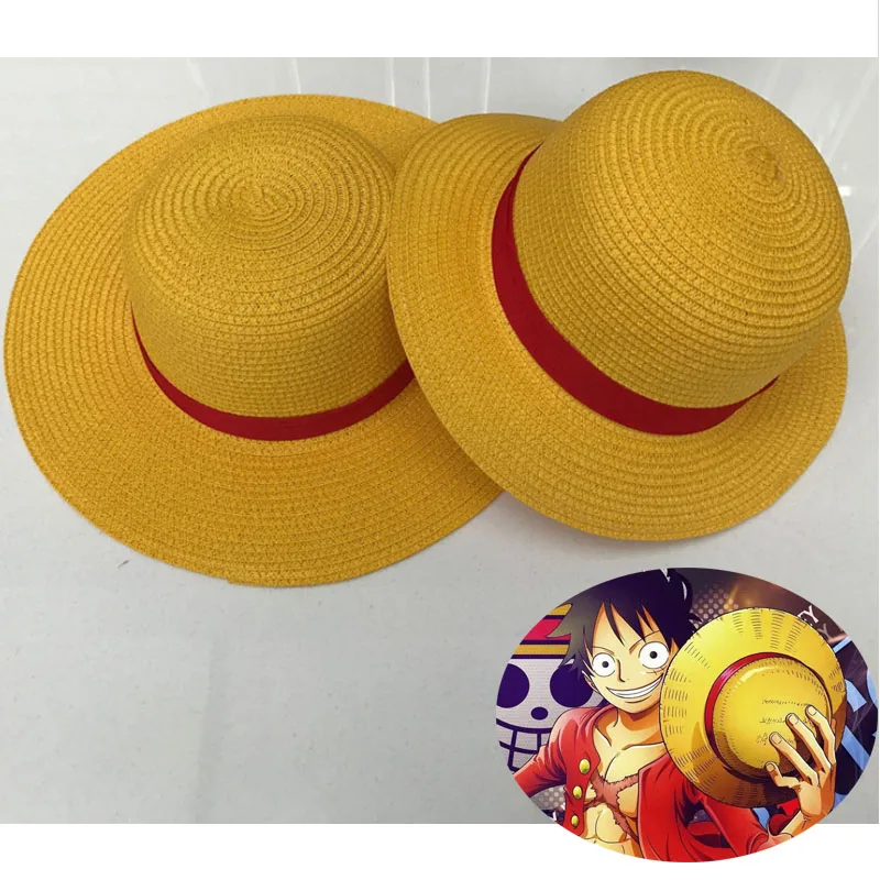 Женская соломенная шляпа на шею аниме плоские шляпы Луффи Солнцезащитная