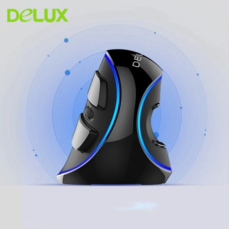 Delux Вертикальная мышь USB компьютерная светодиодный синий светильник оптическая