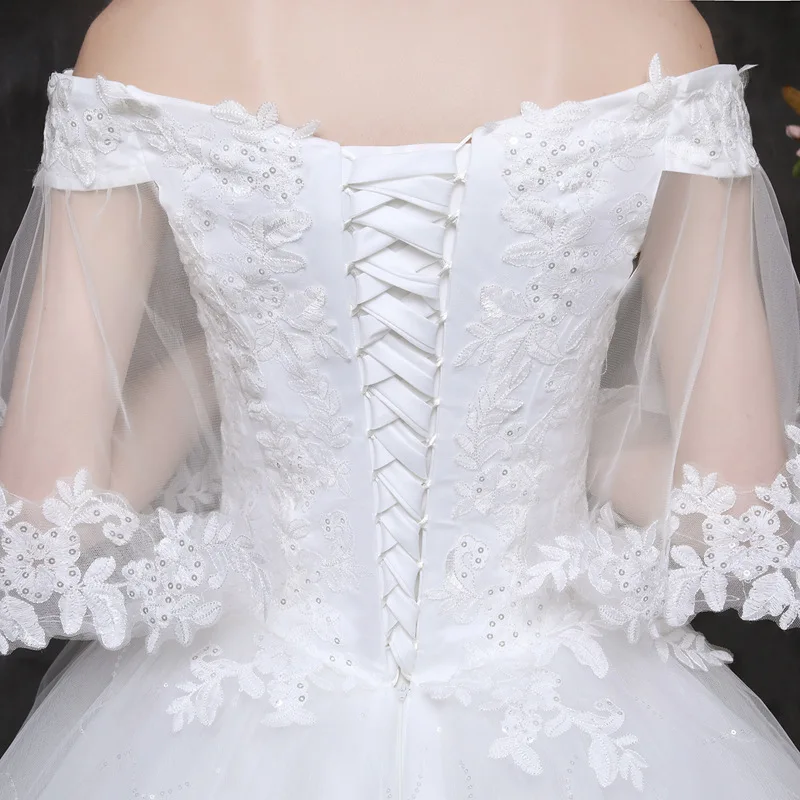 

2021 Elegant V-neck Wedding Dress Pregnant Woman Wedding Gowns Vestido De Noiva Lace Embroidery Plus Size Princess Bride Dress