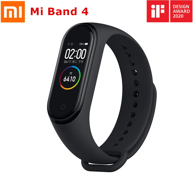 

Фитнес-трекер Xiaomi Mi Band 4, фирменный умный браслет с сенсорным экраном AMOLED, пульсометр