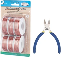 6 rolls of 315 feet matte aluminum wire no 16 anti rust copper craft wire side cutting pliers jewelry making and engraving