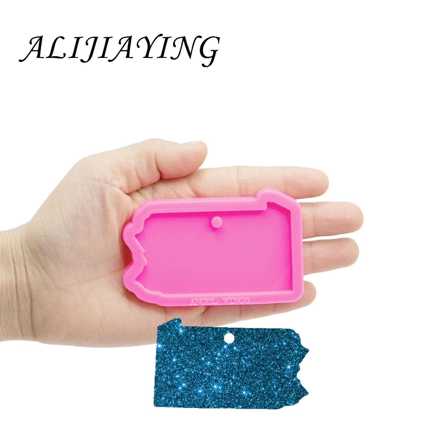 Глянцевый Пенсильвания карта формы силиконовый брелок для смолы эпоксидной