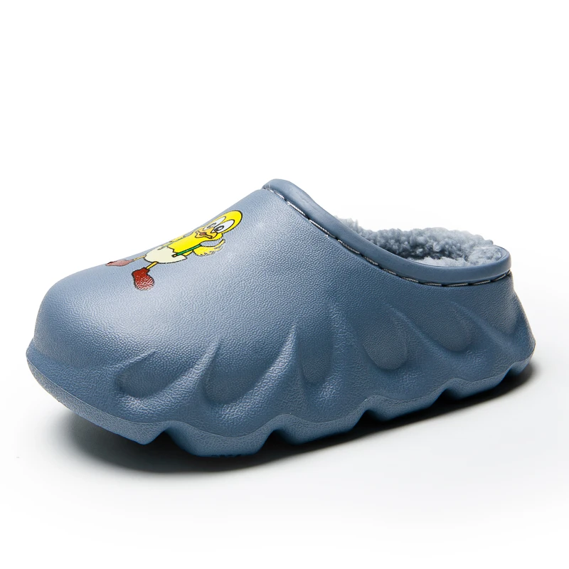 

Детские Водонепроницаемые тапочки на плоской подошве, плюшевая мягкая хлопковая обувь для начинающих ходить мальчиков и девочек, для дома, ...