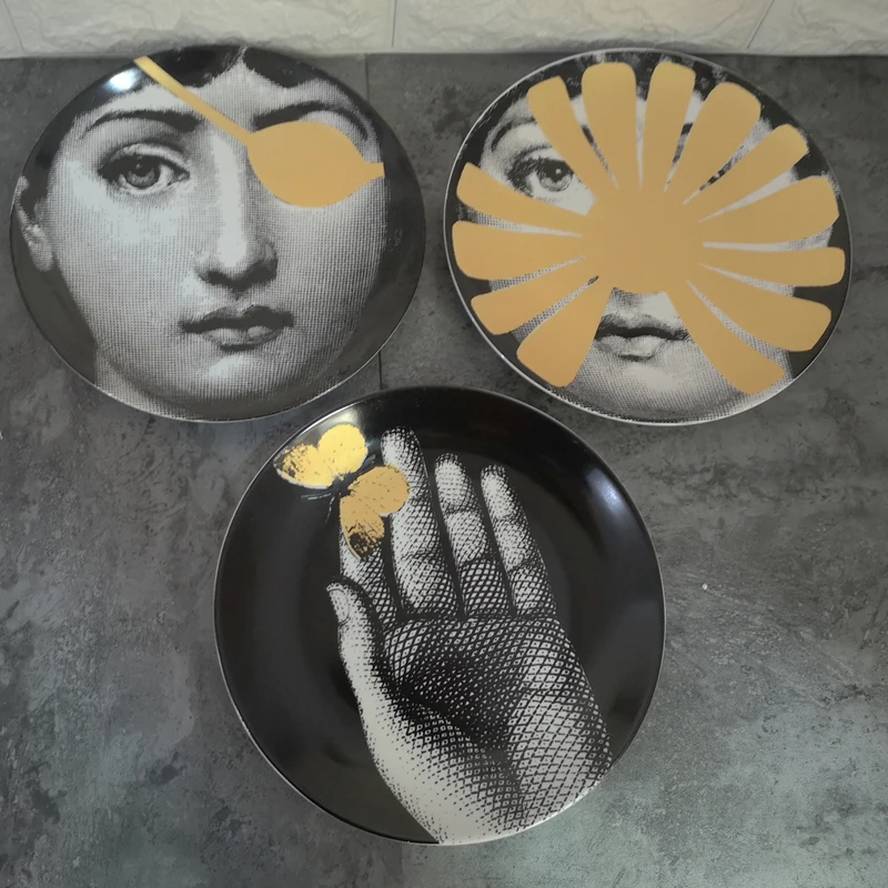 Milan rosenthal Piero fornasetti тарелки Цвет черно белый иллюстрации висит блюда по