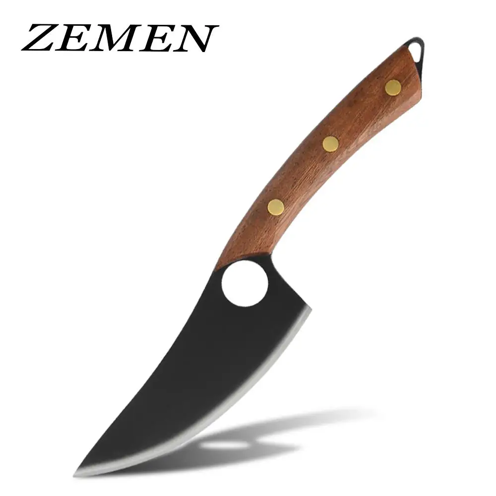 

Кухонный нож для удаления костей, кухонный нож шеф-повара ручной работы для мясного тиснения и измельчения (лазерная резка, рукоятка с отвер...