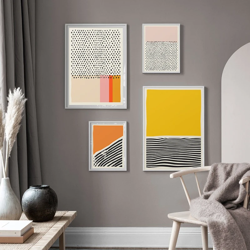 

Nordic Style Geometric Line Poster Abstract Minimalist Canvas Painting Print Wall Art Pictures for Living Room Modern Home Decor