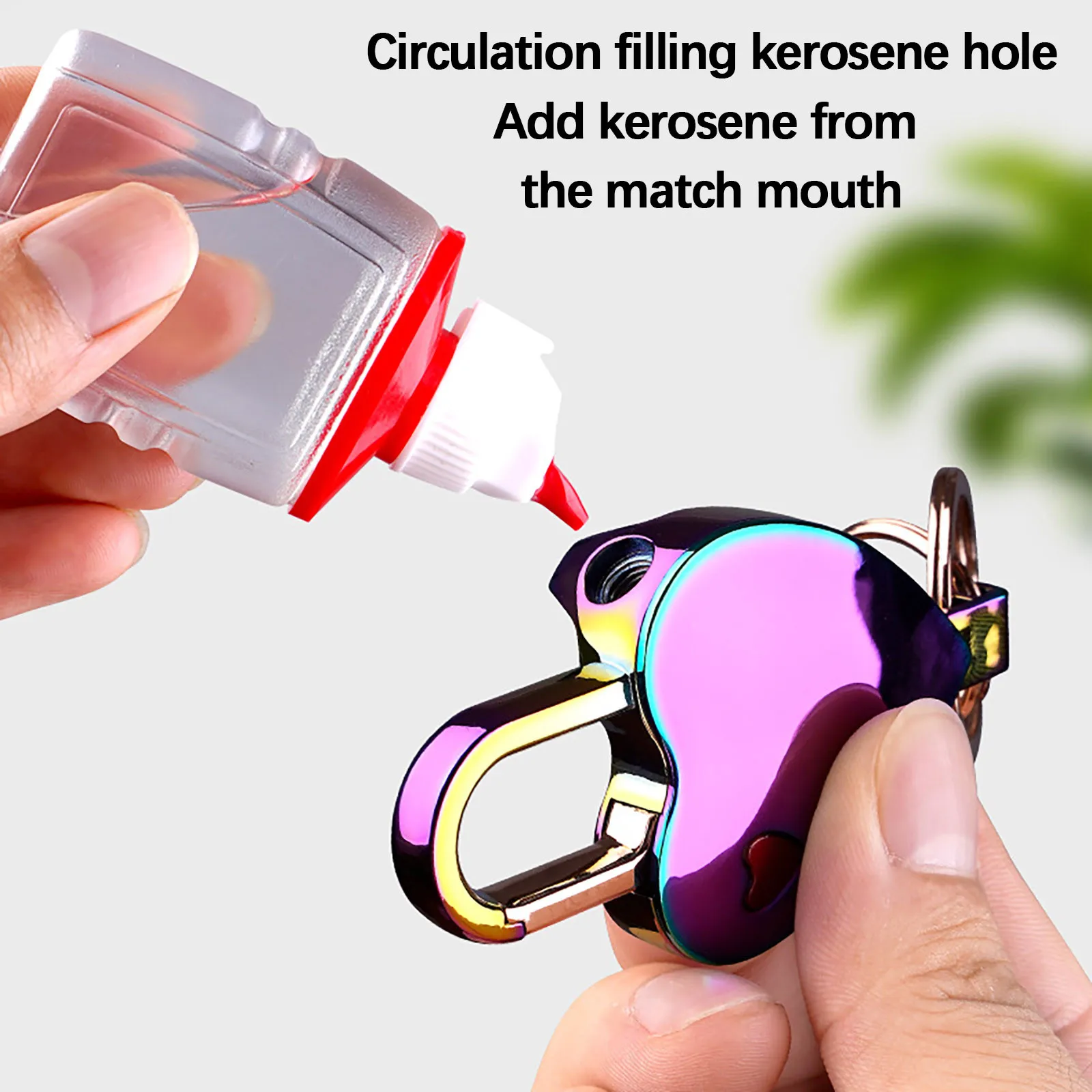 

Multi-shape Waterproof Lighter Outdoor Creative Permanent Striker Lighter Portable Bottle Keychain With Cotton Core Containing