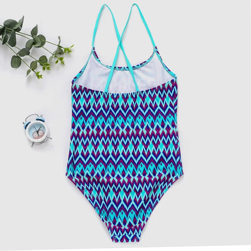 Купальник в стиле бохо для девочек Цельный Детский купальник купальные костюмы с