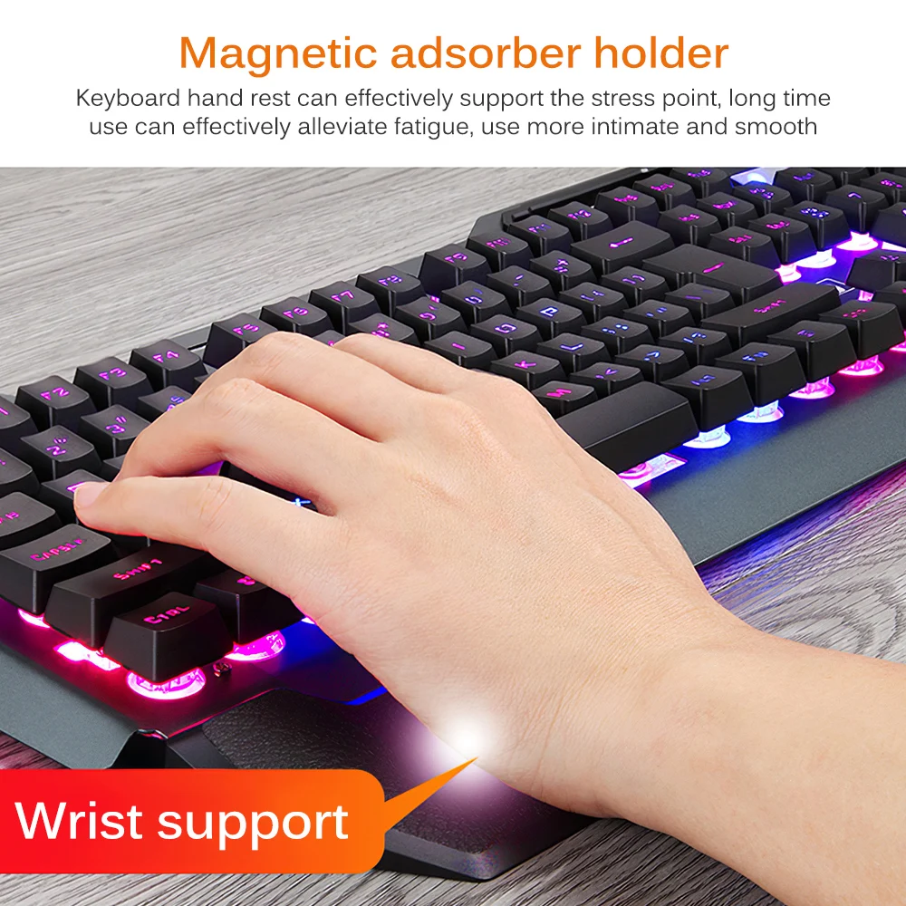 Проводная клавиатура с подсветкой RGB Механическая игровая защитой от фиктивных