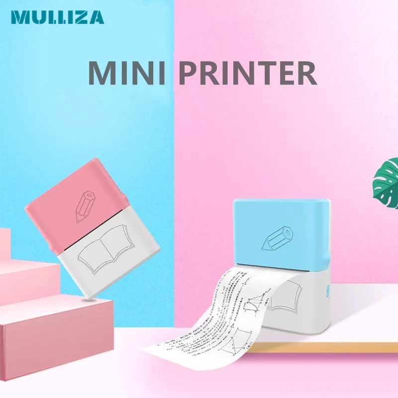 

Миниатюрный милый Карманный термопринтер, беспроводной портативный карманный фотоэтикетка, записная книжка, печать для учеников и детей с ...