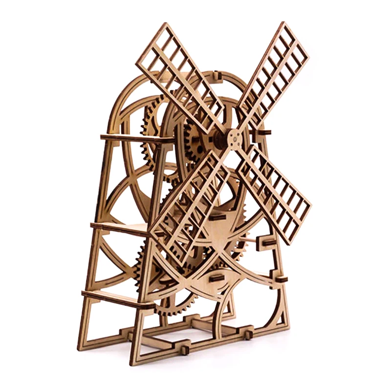 

VINTAGE MECHANICAL GEAR CLOCKWORK FAIRYTALE WINDMILL HOME DECOR DIY CRAFTS WOODEN PENDULUM CLOCK MODEL KITS DECORATION FOR GIFT