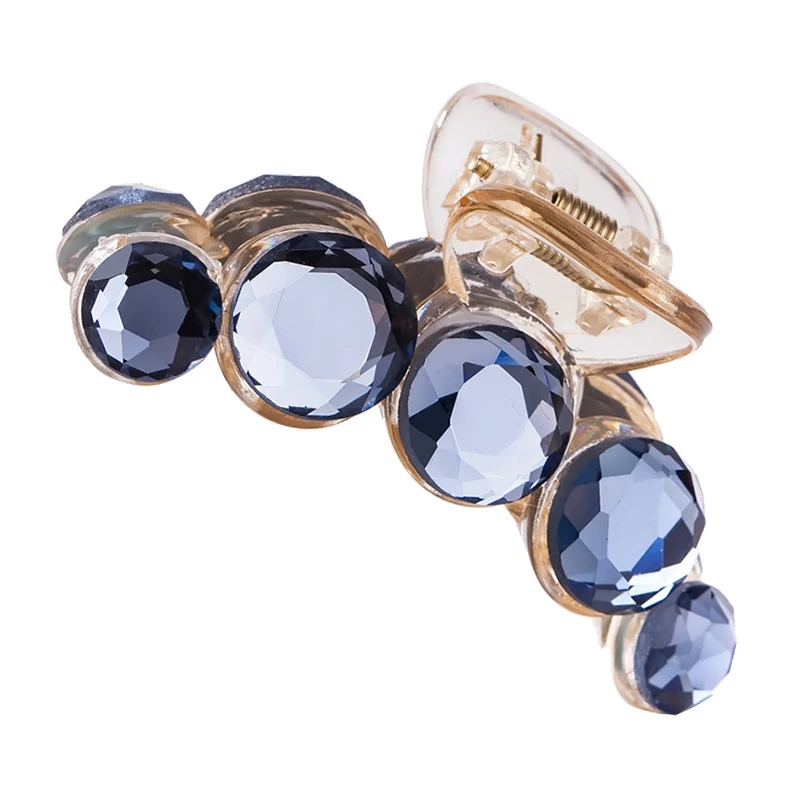 Заколка краб для волос женская с кристаллами пластиковый зажим заколка из смолы