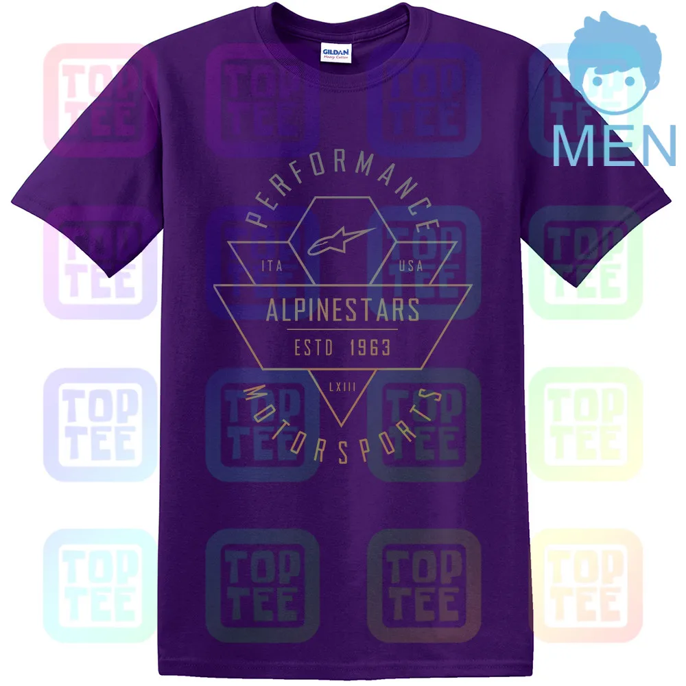 MEN-PURPLE Альпийская звезда шеврон короткий рукав футболки с округлым вырезом мотоцикл мужские футболки - Цвет: MEN-PURPLE