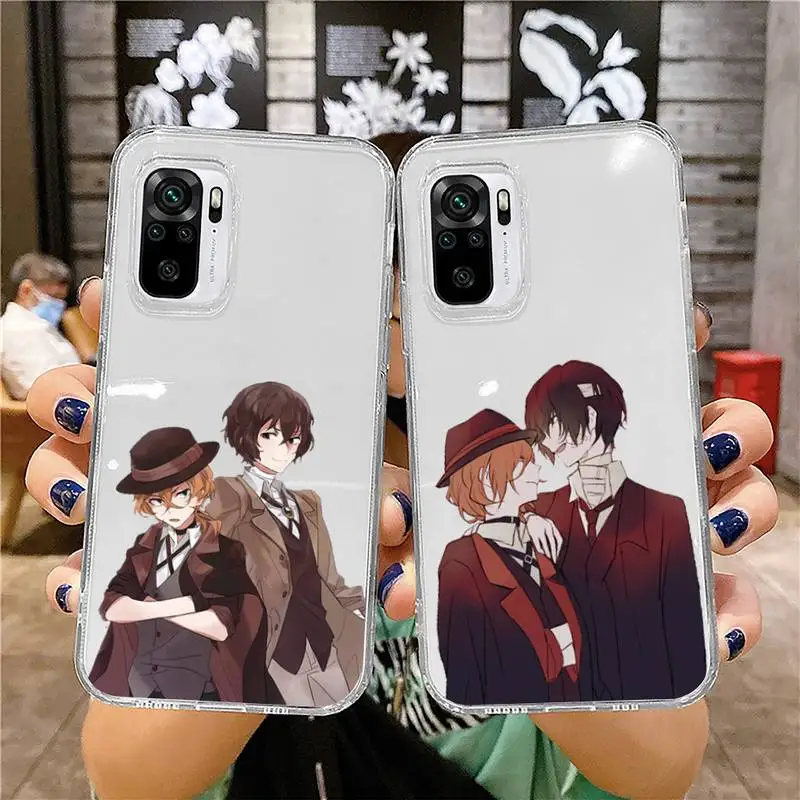 

Bungou Stray Dogs Dazai Osamu Phone Case For Xiaomi 11 Redmi Note 10 9 8 7 pro lite T A S 10T 9A 9S 8T Pro 4G Transparent Funda