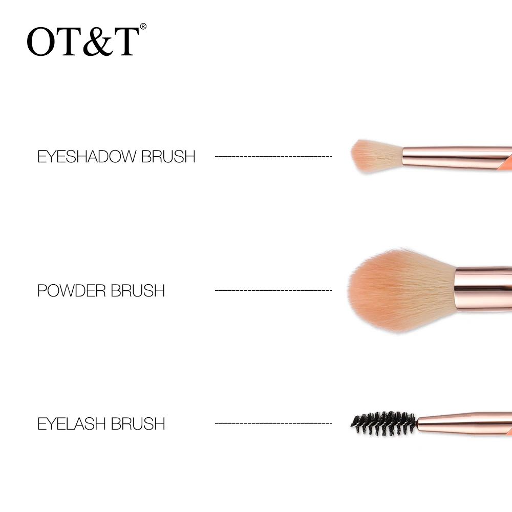 

3pcs Makeup Brushes Set Eyeshadow Mascara Eyelash Powder Foundation Brush Blending Cosmetic Beauty Tool Kit OT&T