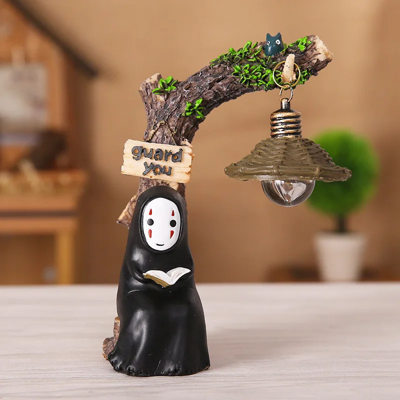 Японская студия Ghibli Kaonashi No Face Man Тоторо светодиодный ночной Светильник кукла Хаяо Миядзаки Унесенные призраками Смола Действие Детская игрушка-фигурка