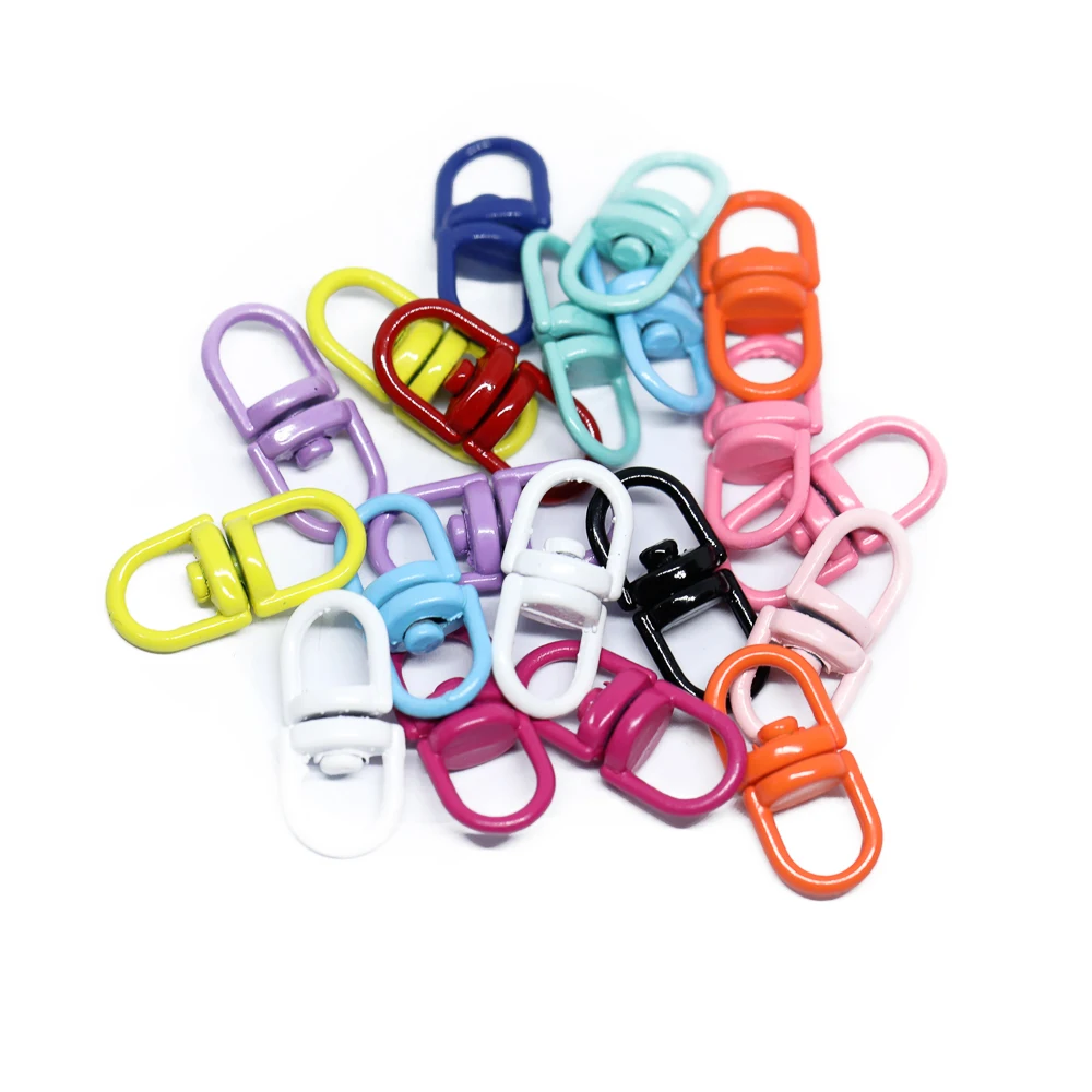 20Pcs Colorful Rotating 8 Word Toroid Ring Universal Chain Buckle Shackle Wire Rope Lock Keychain Pendant Accessories - купить по