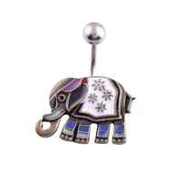 1pc animal piercing navel elephant stainless steel body jewelry belly button ring body alloy black navel stud accessories
