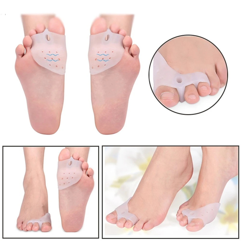 

2Pcs Gel Foot Care Tool Bunion Corrector Bone Big Toe Protector Hallux Valgus Straightener Toe Spreader with Forefoot Care Pads