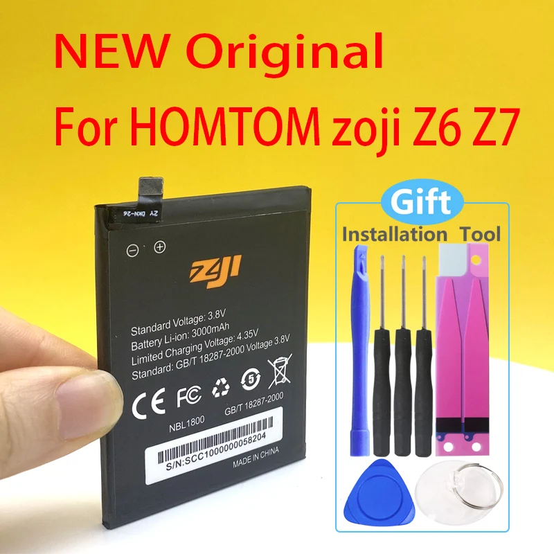 

Новый оригинальный 3000 мА/ч, Батарея для HOMTOM зоджи Z6 Z7 смарт мобильный телефон высокое качество в наличии с номером отслеживания