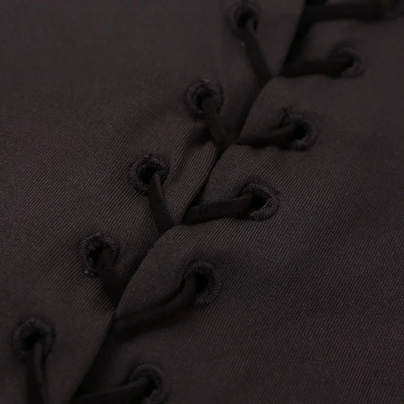 BOOFEENAA ажурное Бандажное платье с длинным рукавом сексуальная женская одежда