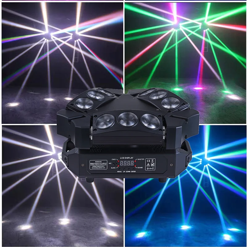 RGBW 4in1 9x12w Треугольники паук светодиодный Луч Moving головной светильник Красочный s