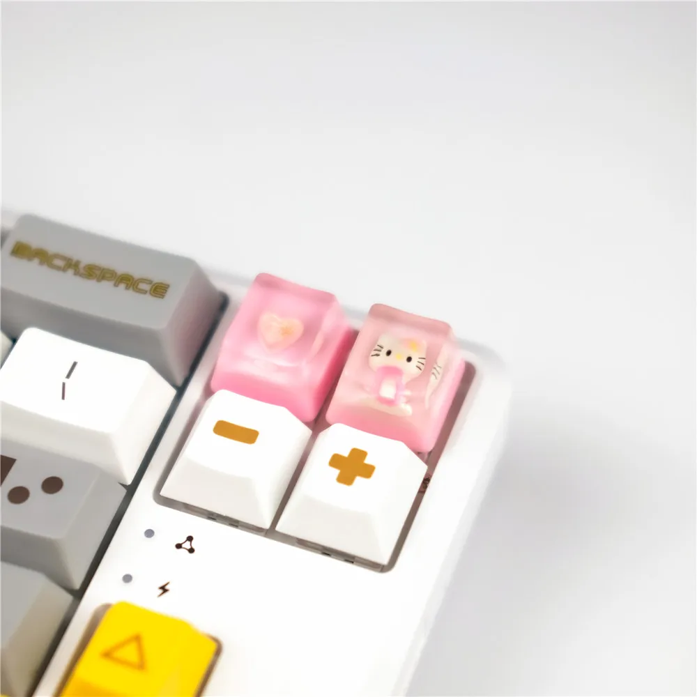 

Personalized resin keycap girl heart cute mechanical keyboard with keys cartoon personality support cross mechanical keyboard