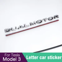 model3 space x dual motor emblem sticker for tesla car 3d metal rear trunk badge model y 3 s x motor sticker