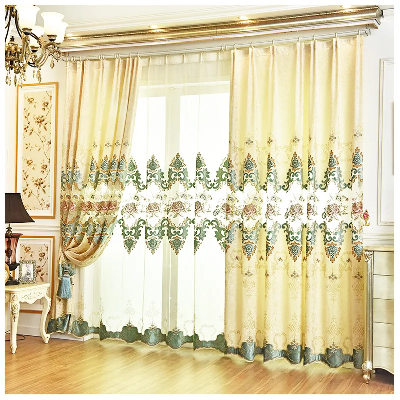 Европейский рисовый белый с вышивкой теплые и великолепные шторы для гостиной