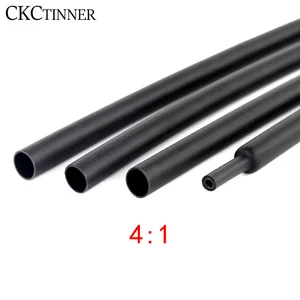 1 млот 4:1 Черная термоусадочная трубка с двойным клеем для стен, комплект клейких рукавов для кабеля, 468121618202432 мм