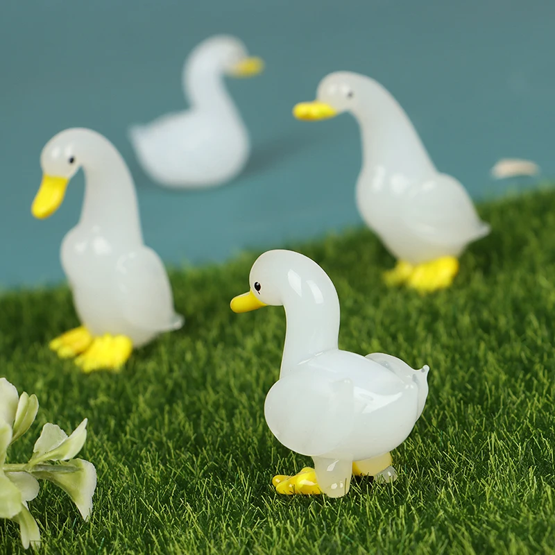 Статуэтки ручной работы из хрустального утка и гуся 1 шт. миниатюрные украшения