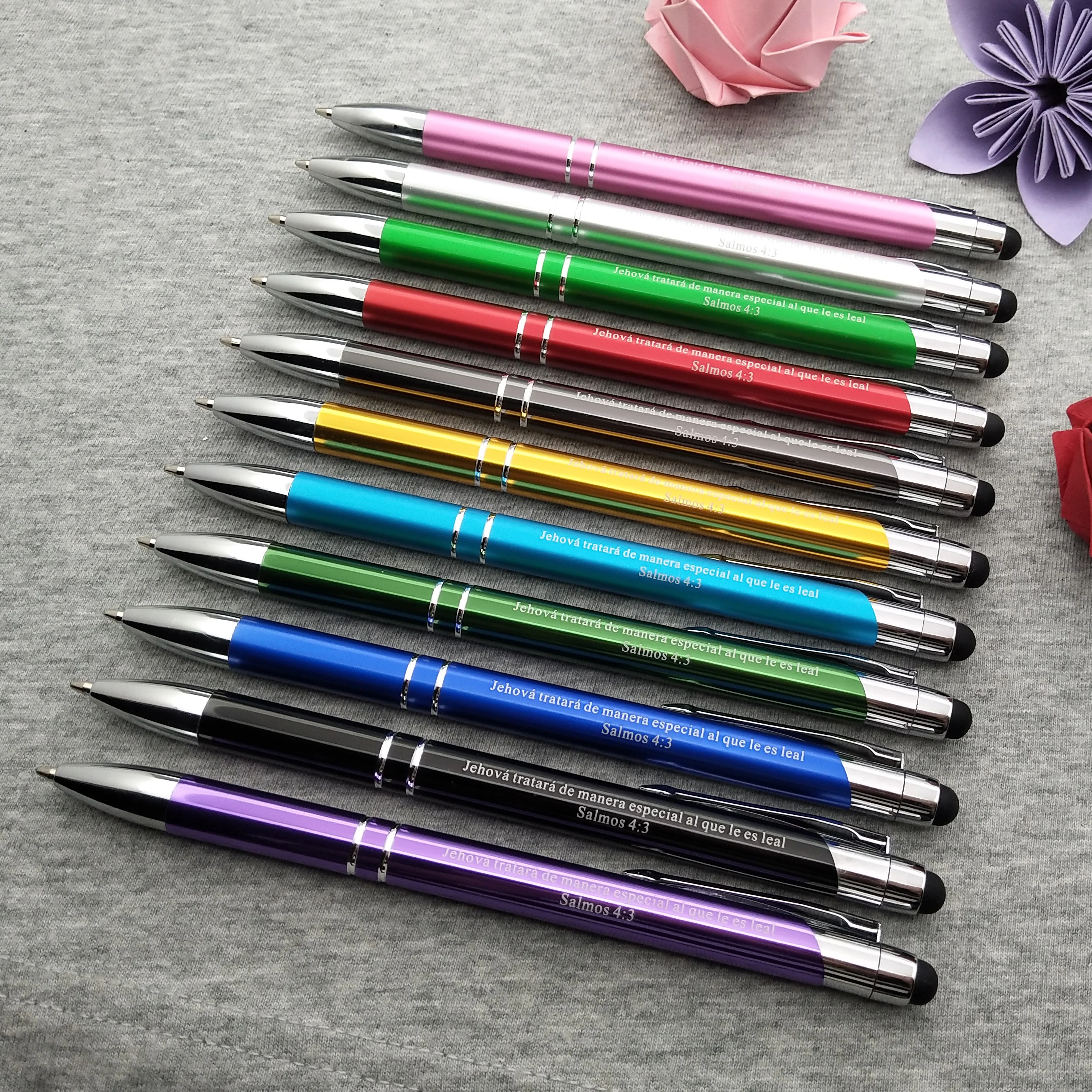 40PCS Luxury pen New design Metal ball Touch Stylus Pencil Free logo laser engraving with company logo/phone for wedding gifts