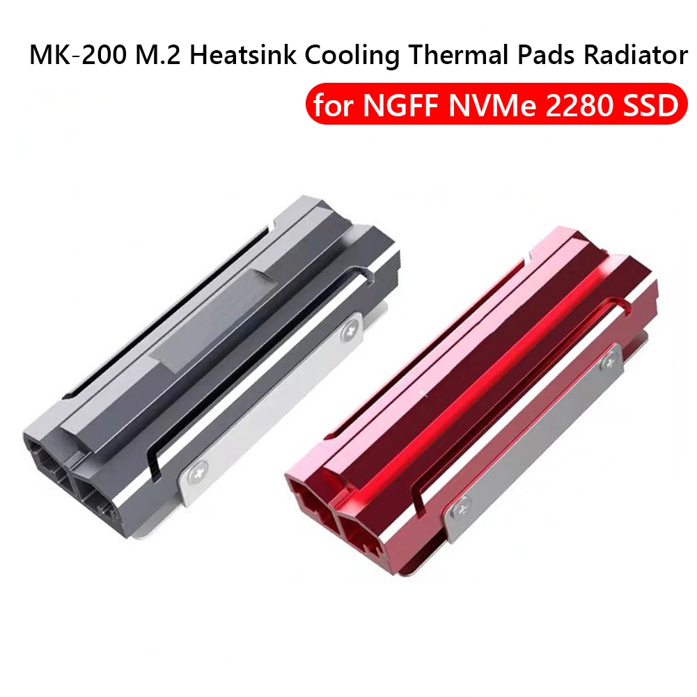 

MK-200 M.2 твердотельный жесткий диск, радиатор, термоколодки для NGFF NVMe 2280 SSD, тепловой радиатор, компьютерные компоненты