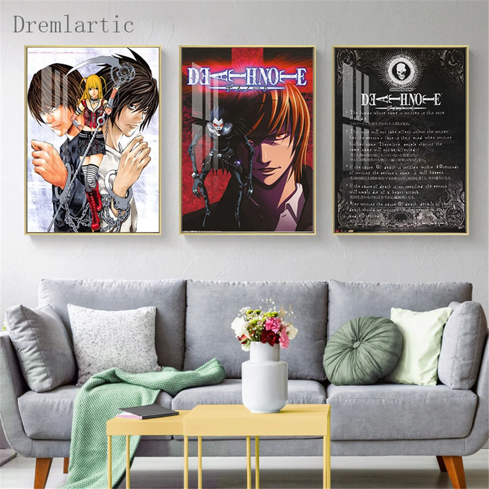 Холст постер из шелковой ткани украшения дома тетрадь смерти правило Стиль