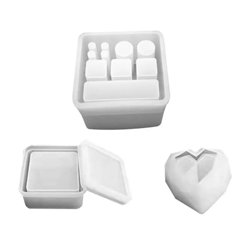 

Box Resin Molds LET'S Resin Jewelry Box Molds with Diamond Heart Molds