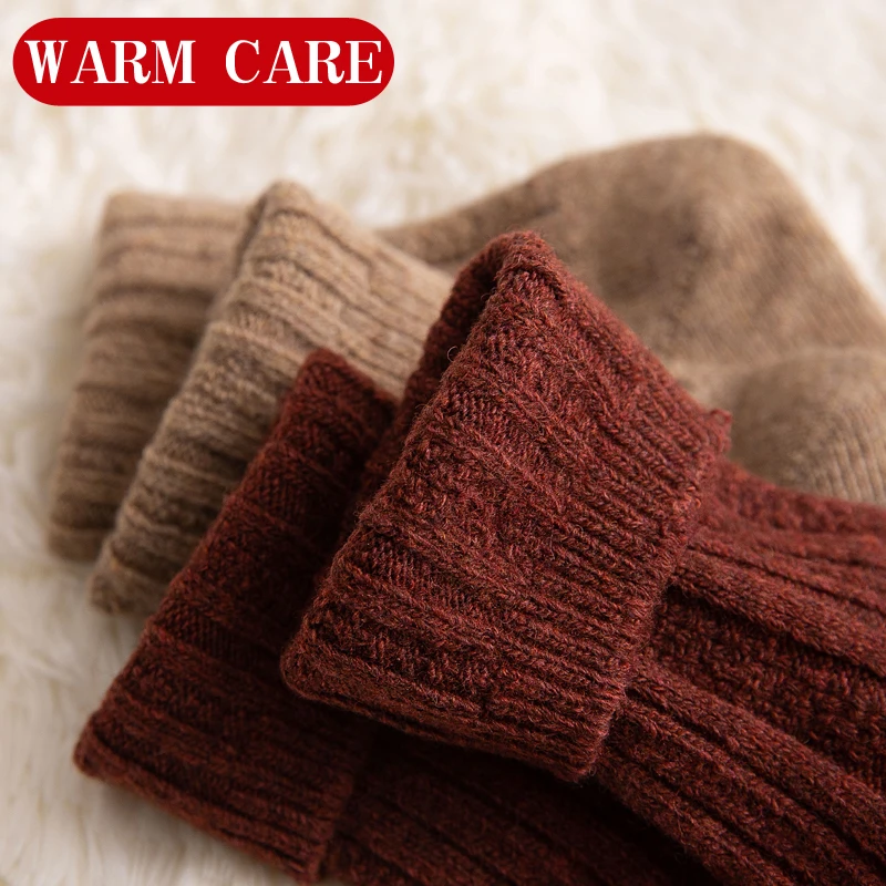 Autumn winter Season thickening Cashmere Keep warm women Wool socks Long cotton socks Winter Lovely sleeping socks women 4 Pairs
