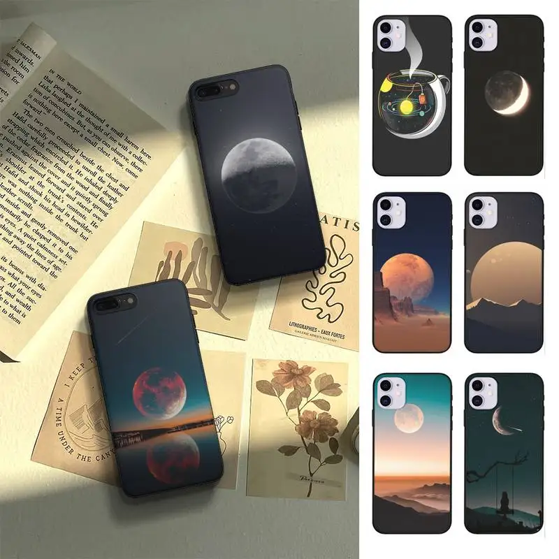 

Moon Phone Case Fundas Shell Cover For Iphone 6 6s 7 8 Plus Xr X Xs 11 12 13 Mini Pro Max