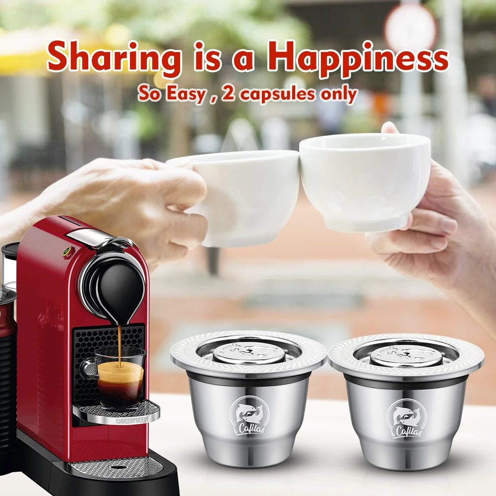 

ICafilasFor Nespresso многоразовая капсула 2 в 1 Crema эспрессо многоразовая капсула Nespresso