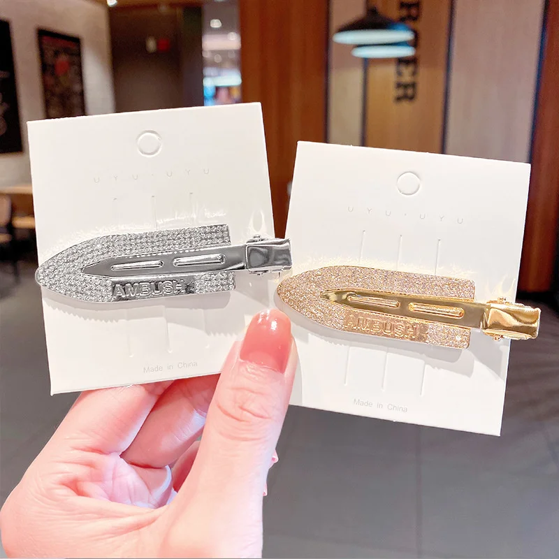 

Fashion Rhinestone Hair Clip For Women Korean Gold Silver Color Hairpins Hair Accessories Girl Metal Hairgrips Barrette Headwear