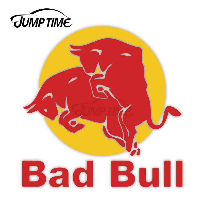 

Прыгать время 13 см x 13 см виниловые наклейки плохой бык с автомобилем из мультфильма стикеры Творческий устойчивые к появлению царапин стек...