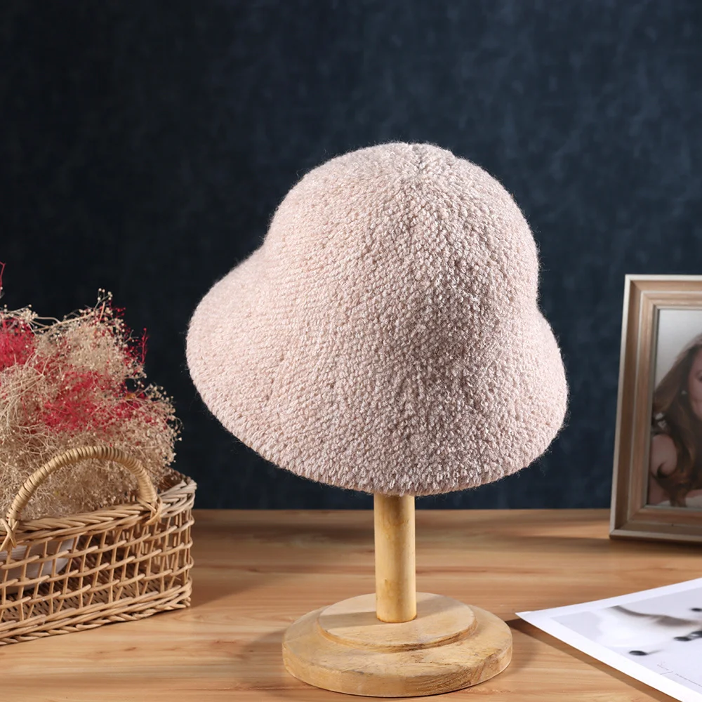 

2021 Winter Women's Bucket Hat Felt Wool Hat For Girl Autumn And Winter Fashion Fur Panama Hip Hop Hat Off White Cap