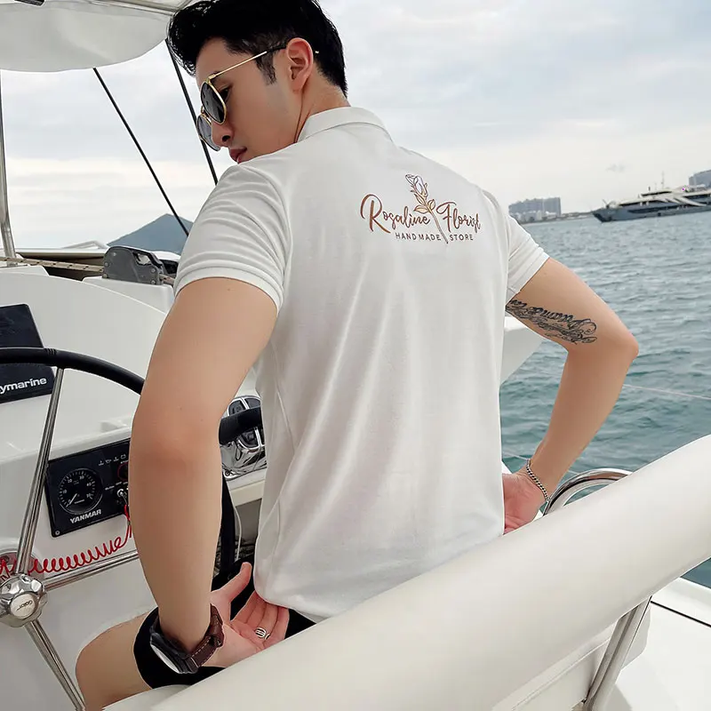 

Рубашка-поло с коротким рукавом, с вышивкой, лето 2021