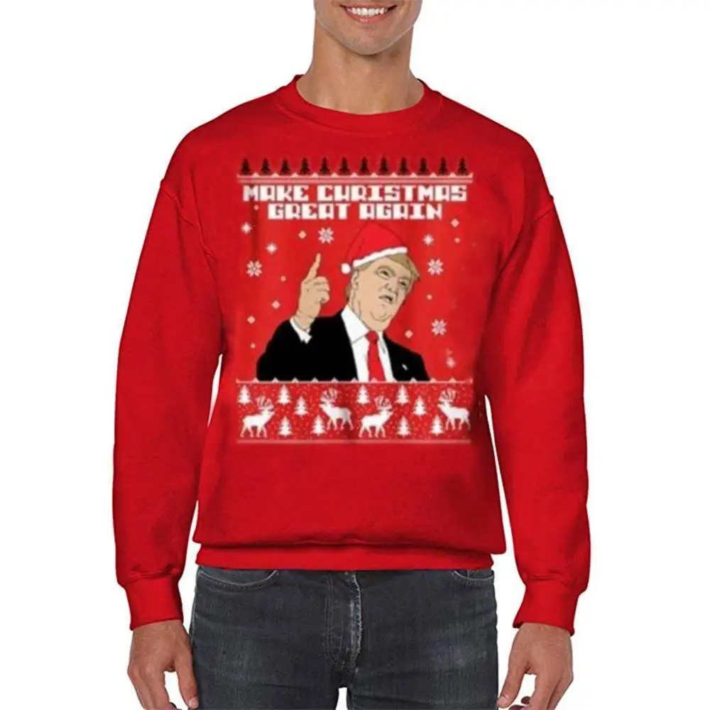 Женская Мужская Унисекс Толстовка Рождественский Дональд Трамп Уродливый