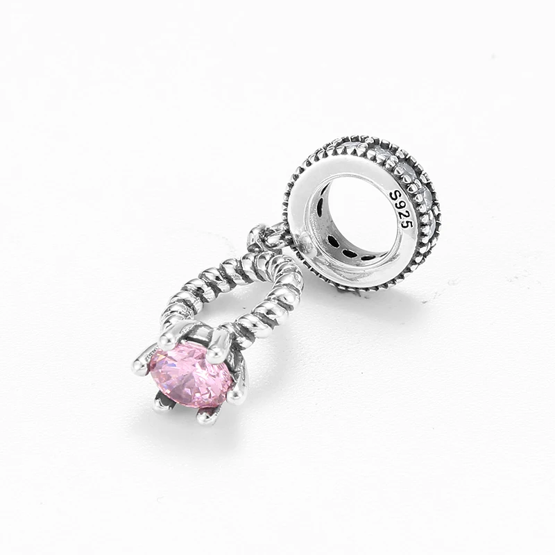 Женское кольцо из серебра 925 пробы с розовым кулоном | Украшения и аксессуары