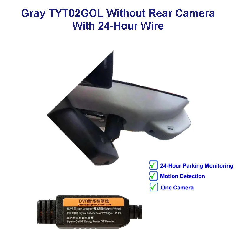 Gray One Cam Line Jabriel 1080P Автомобильный видеорегистратор автомобиля Камера 24 часа видео рекордер двойной lensrear Камера для Toyota rav4 Camry Yaris Corolla Avensis t25 - Название цвета: Gray One Cam Line