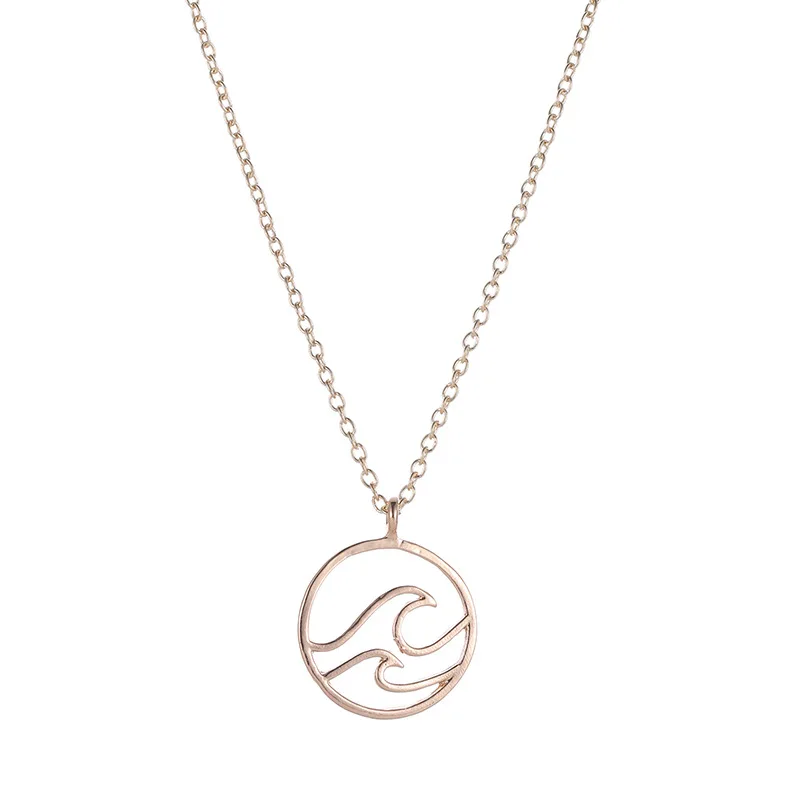 

Luokey Fashion Round Necklace Choker Chain Sea Waves Pendant Necklace For Women Vintage Boho Jewelry Wholesale Bijoux Femme 2020